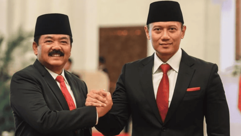 Mantan Menteri ATR/BPN Hadi Tjahjanto dan Agus Harimurti Yudhoyono (AHY)