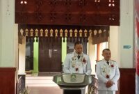 Wali Kota Bekasi, Tri Adhianto saat pidato usai dilantik Presiden Prabowo (Detik Indonesia/RRI/Leny Kurniawati)