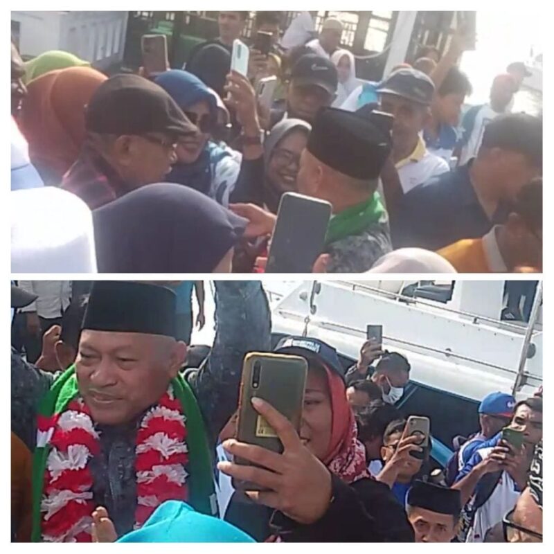 Kedatangan Wakil Gubernur Maluku Utara bersama Ketua Tim Penggerak PKK Provinsi Maluku Utara di Kota Ternate mendapat sambutan meriah pada Minggu pagi (23/2).