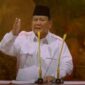 Presiden Prabowo Subianto, yang juga menjabat sebagai Ketua Umum Partai Gerindra, menyampaikan pidato dalam peringatan HUT ke-17 Partai Gerindra yang digelar di Sentul, Bogor, pada Sabtu, 15 Februari 2025. (Foto: Tangkapan layar YouTube Gerindra TV)