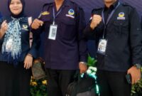 Foto : R Dewi Mustika, Bendahara, Roy Pangharapan Sekretaris dan H Samsul Ma'arip SPd M.M Ketua DPD Partai Nasdem Kota Depok