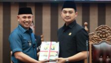 Wakil Bupati Tanah Bumbu H Bahsanudin saat menyampaikan Laporan Keterangan Pertanggungjawaban (LKPJ) Pemerintah Daerah Anggaran 2024 pada Rapat Paripurna DPRD Tanah Bumbu di Gedung DPRD setempat, Senin (24/03/2025). (Ist)