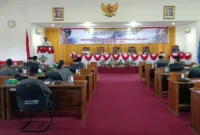 Bupati terpilih, Yoseph Falentinus Delasalle Kebo, menyampaikan pidato dalam Sidang Paripurna Istimewa i ruang paripurna DPRD TTU. (Detik Indonesia/Gusty Amsikan/VN)