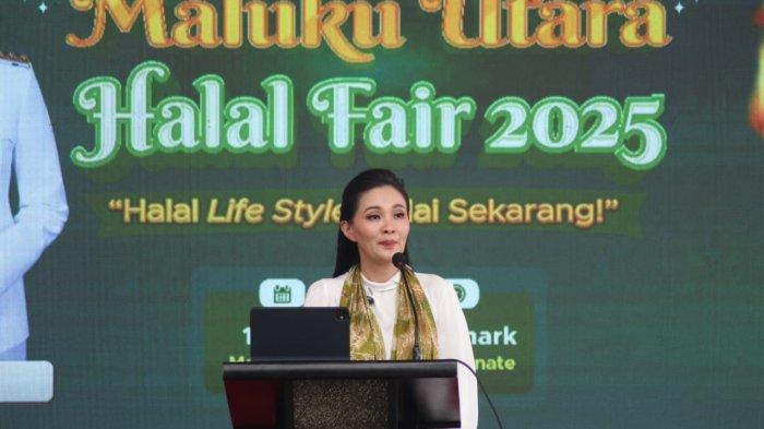 Gubernur Maluku Utara Sherly Laos membuka Maluku Utara halal fair 2025 yang diselenggarakan Bank Indonesia Malut, Rabu (12/3/2025). (Detik Indonesia/Tribunnews)