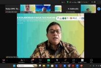 Wakil Menteri Transmigrasi Viva Yoga Mauladi saat menjadi keynote speech dalam webinar yang digelar oleh Fakultas Hukum (FH) Universitas Esa Unggul, Jakarta, 10/3/2025. (Detik Indonesia/Semarak.co)