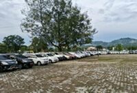 Ratusan mobil dinas di kabupaten TTU diparkir selama libur, Jumat (14/03/2025). Foto:Istimewa