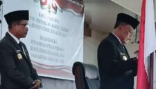 Bupati TTS Eduard Markus Lioe (Kanan ) sedang menyampaikan Pidato Perdana pada Sidang Dwan Perwakilan Rakyat Daerah TTS, Senin (3/3/2025). (Detik Indonesia/RRI/Anna Lopo)